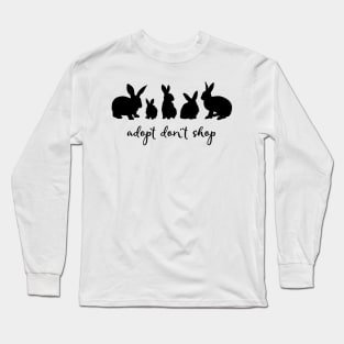 Adopt Don't Shop Bunny Edition (black) Long Sleeve T-Shirt